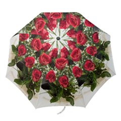 Red Roses Roses Red Flower Love Folding Umbrellas by Amaryn4rt