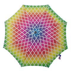 Colorful Rainbow Moroccan Pattern Hook Handle Umbrellas (large) by Amaryn4rt