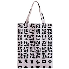 Anchor Puzzle Booklet Pages All Black Zipper Classic Tote Bag by Simbadda