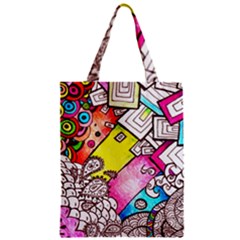 Beautiful Colorful Doodle Zipper Classic Tote Bag by Nexatart