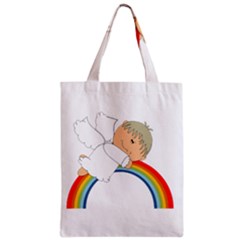 Angel Rainbow Cute Cartoon Angelic Zipper Classic Tote Bag by Nexatart
