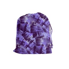 Purple Paint Strokes Drawstring Pouches (large)  by KirstenStar