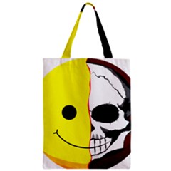 Skull Behind Your Smile Zipper Classic Tote Bag by BangZart