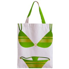 Green Swimsuit Zipper Classic Tote Bag by BangZart