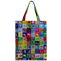 Exquisite Icons Collection Vector Zipper Classic Tote Bag by BangZart