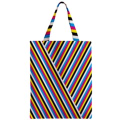 Lines Chevron Yellow Pink Blue Black White Cute Zipper Classic Tote Bag by Mariart