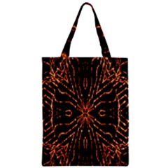 Golden Fire Pattern Polygon Space Zipper Classic Tote Bag by Mariart
