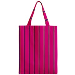 Pink Line Vertical Purple Yellow Fushia Zipper Classic Tote Bag by Mariart