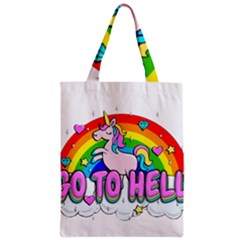 Go To Hell - Unicorn Zipper Classic Tote Bag by Valentinaart