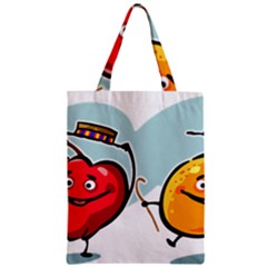 Dancing Fruit Apple Organic Fruit Zipper Classic Tote Bag by Simbadda