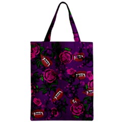 Purple  Rose Vampire Zipper Classic Tote Bag by snowwhitegirl