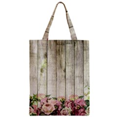 Floral Wood Wall Zipper Classic Tote Bag by snowwhitegirl