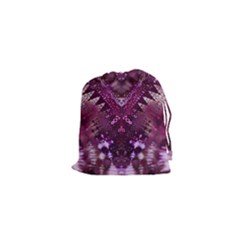 Pink Fractal Lace Drawstring Pouch (xs) by KirstenStar