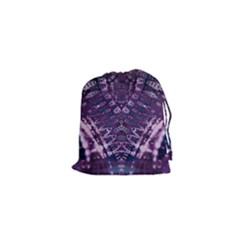 Purple Fractal Lace V Shape Drawstring Pouch (xs) by KirstenStar