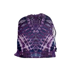 Purple Love Drawstring Pouch (large) by KirstenStar