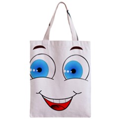 Smiley Face Laugh Comic Funny Zipper Classic Tote Bag by Sudhe