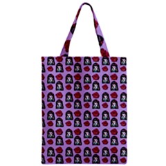 Girl Flower Pattern Lilac Zipper Classic Tote Bag by snowwhitegirl