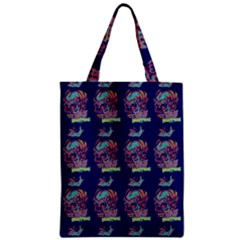 Jaw Dropping Horror Hippie Skull Zipper Classic Tote Bag by DinzDas