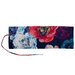 Flowers Pattern Roll Up Canvas Pencil Holder (m) by Sparkle