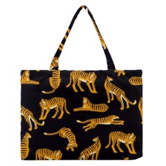 Seamless-exotic-pattern-with-tigers Zipper Medium Tote Bag by Jancukart