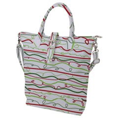Scribble-pattern Buckle Top Tote Bag by Jancukart