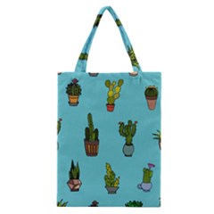 Succulents Teal Back Classic Tote Bag by Jancukart