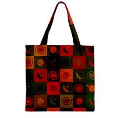 Space Pattern Multicolour Zipper Grocery Tote Bag by Jancukart