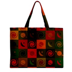 Space Pattern Multicolour Zipper Mini Tote Bag by Jancukart