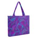 Leaf-pattern-with-neon-purple-background Zipper Medium Tote Bag View2