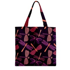 Dragonfly-pattern-design Zipper Grocery Tote Bag by Jancukart