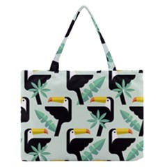 Seamless-tropical-pattern-with-birds Zipper Medium Tote Bag by Jancukart