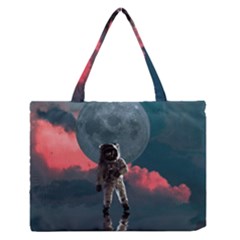 Astronaut-moon-space-nasa-planet Zipper Medium Tote Bag by Jancukart