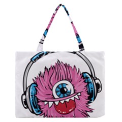 Monster-headphones-headset-listen Zipper Medium Tote Bag by Jancukart