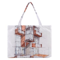 Rag-flats-onion-flats-llc-architecture-drawing Graffiti-architecture Zipper Medium Tote Bag by Jancukart