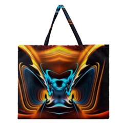 Duck-crazy-duck-abstract Zipper Large Tote Bag by Jancukart