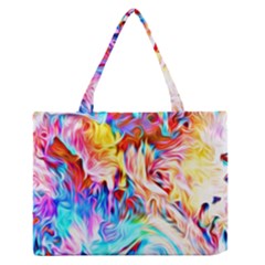 Background-drips-fluid-colorful- Zipper Medium Tote Bag by Jancukart