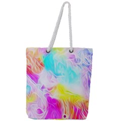 Background-drips-fluid-colorful Full Print Rope Handle Tote (large) by Jancukart