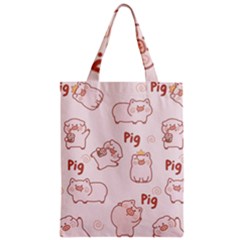 Pig Cartoon Background Pattern Zipper Classic Tote Bag by Sudhe