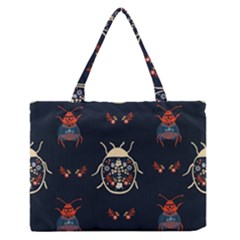 Floral-bugs-seamless-pattern Zipper Medium Tote Bag by Jancukart