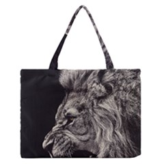 Angry Male Lion Zipper Medium Tote Bag by Jancukart