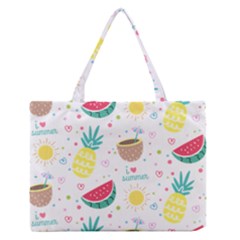 Pineapple And Watermelon Summer Fruit Zipper Medium Tote Bag by Jancukart