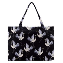 Crane-pattern Zipper Medium Tote Bag by Jancukart