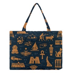 Dark-seamless-pattern-symbols-landmarks-signs-egypt Medium Tote Bag by Jancukart