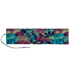 Neon Leaves Roll Up Canvas Pencil Holder (l) by fructosebat