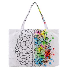Brain-mind-psychology-idea-drawing Zipper Medium Tote Bag by Jancukart