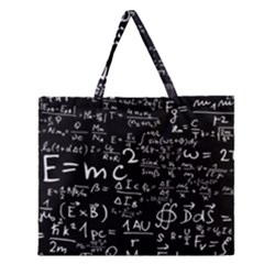 E=mc2 Text Science Albert Einstein Formula Mathematics Physics Zipper Large Tote Bag by Jancukart