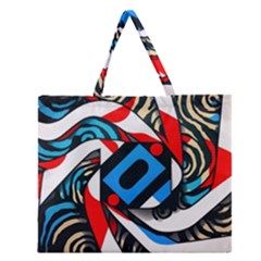 Abstract Background Pattern Zipper Large Tote Bag by Jancukart