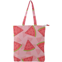 Background Watermelon Pattern Fruit Food Sweet Double Zip Up Tote Bag by Jancukart