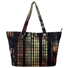 Stained Glass Window Gothic Haunted Eerie Full Print Shoulder Bag by Jancukart
