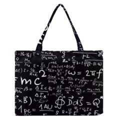 E=mc2 Text Science Albert Einstein Formula Mathematics Physics Zipper Medium Tote Bag by Jancukart